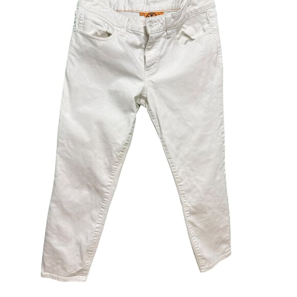 Tory Burch Alexa Cropped Skinny Jeans White Denim Size 29 - Picture 1 of 7